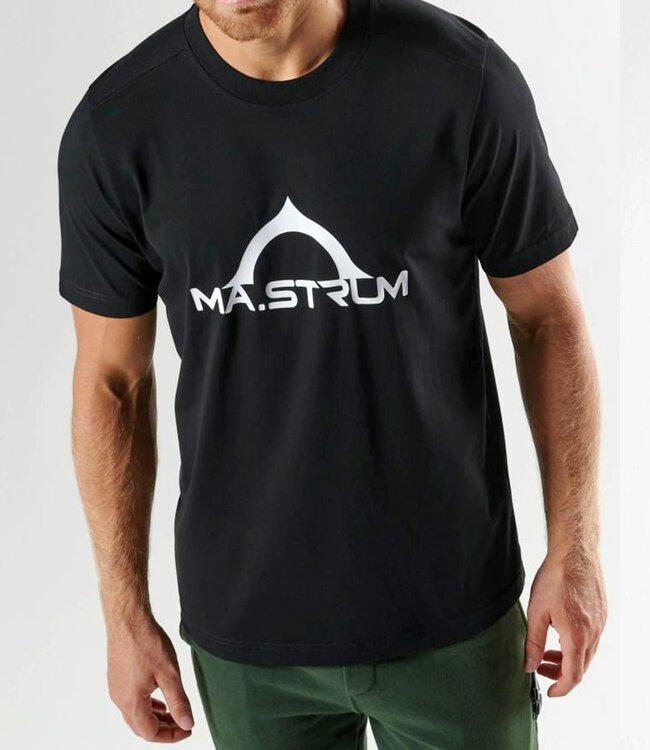 Ma.Strum Bora Half Compas Print Tee-Jet Black