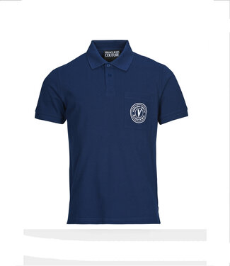 Versace Jeans couture V-Emblem Polo Seasonal Cotton pique-Blue
