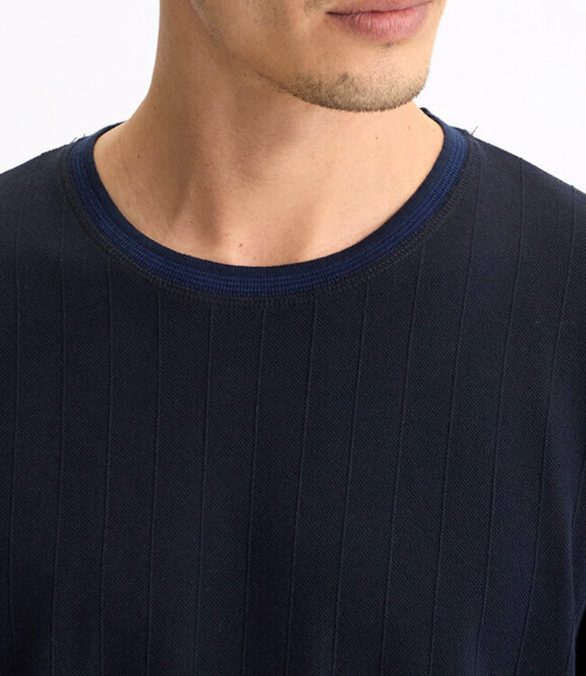 LiuJo T-shirt Embro collar-Dark Blue