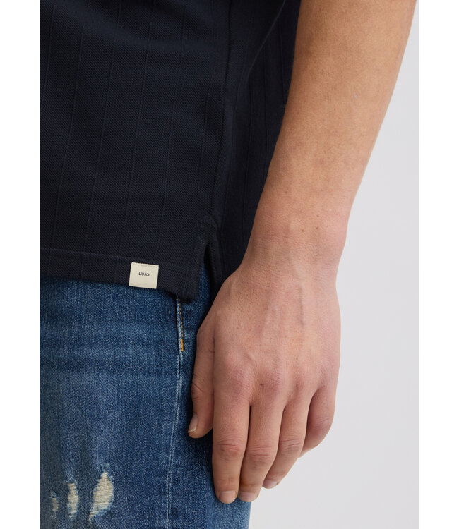 LiuJo T-shirt Embro collar-Dark Blue