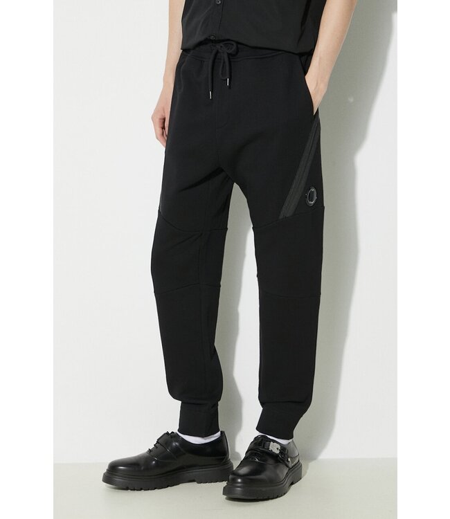C.P Company Diagonal Raised Fleece Sweatpants-Black