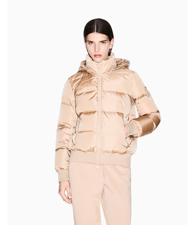 ARMANI EXCHANGE Hooded Down Jacket-Creme