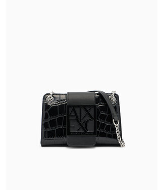 ARMANI EXCHANGE Shoulder bag with shapedLogo-Black XW000281