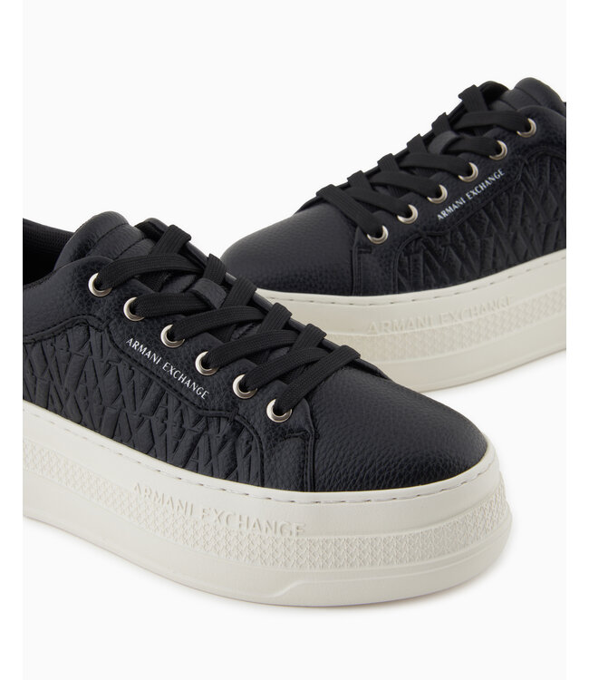 ARMANI EXCHANGE Wmn Sneaker Embossed logo-Black