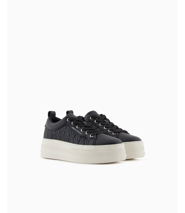 ARMANI EXCHANGE Wmn Sneaker Embossed logo-Black