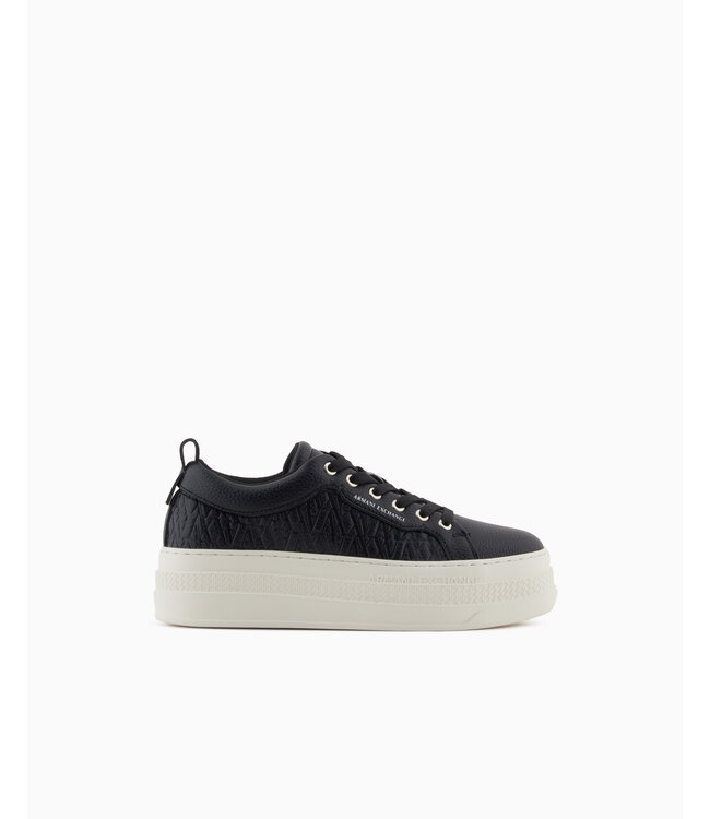 ARMANI EXCHANGE Wmn Sneaker Embossed logo-Black