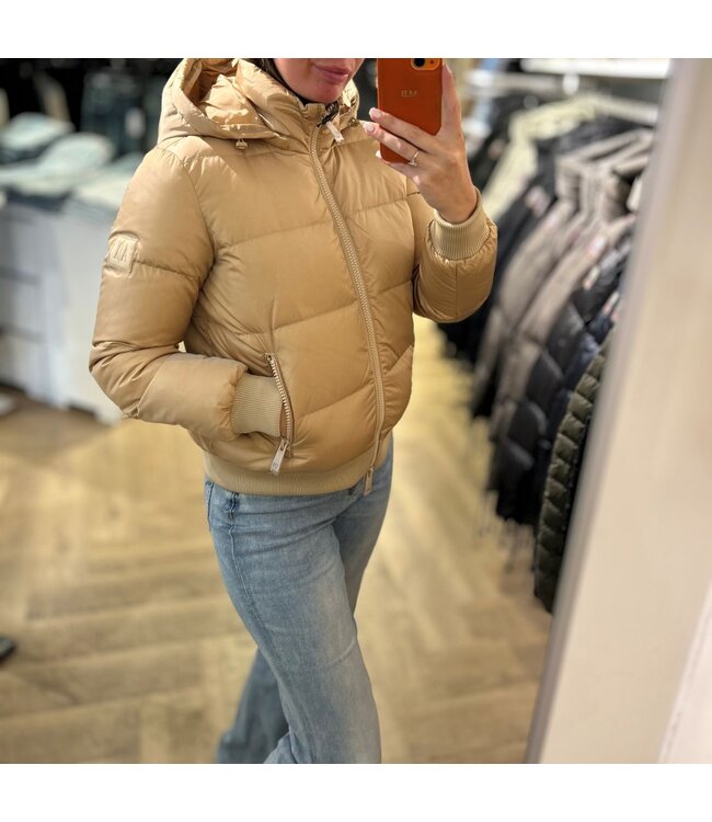 ARMANI EXCHANGE Hooded Down Jacket-Creme