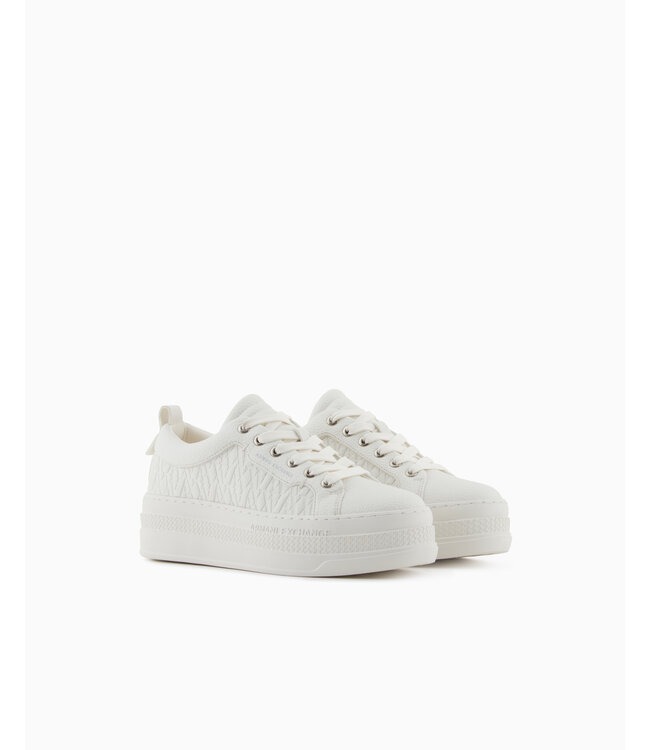 ARMANI EXCHANGE Wmn Sneaker Embossed logo-White