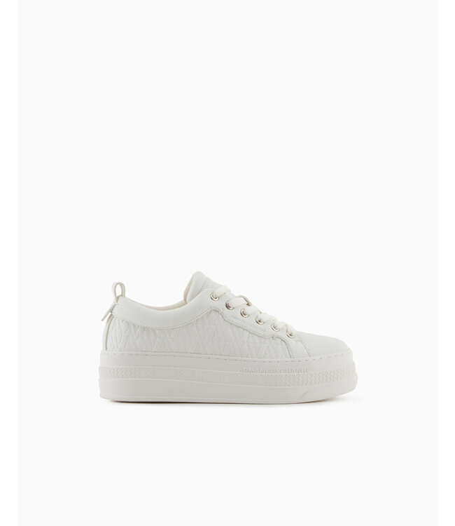 ARMANI EXCHANGE Wmn Sneaker Embossed logo-White