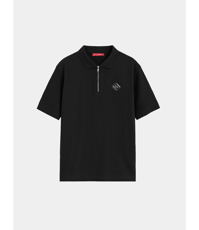 Xplicit Plate Zip Polo-Black