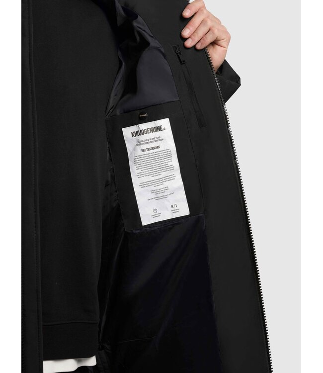 KHUJO Men Coat Lear-Black