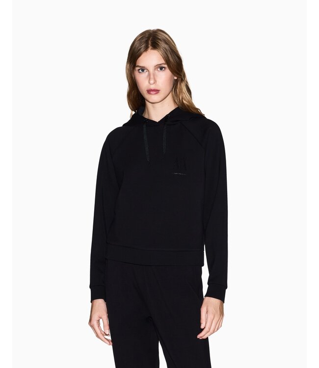 ARMANI EXCHANGE wmn Glitter Hoodie -Black