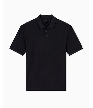 ARMANI EXCHANGE Allover Logo Polo-Black