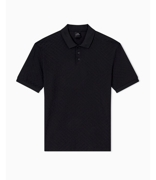 ARMANI EXCHANGE Allover Logo Polo-Black