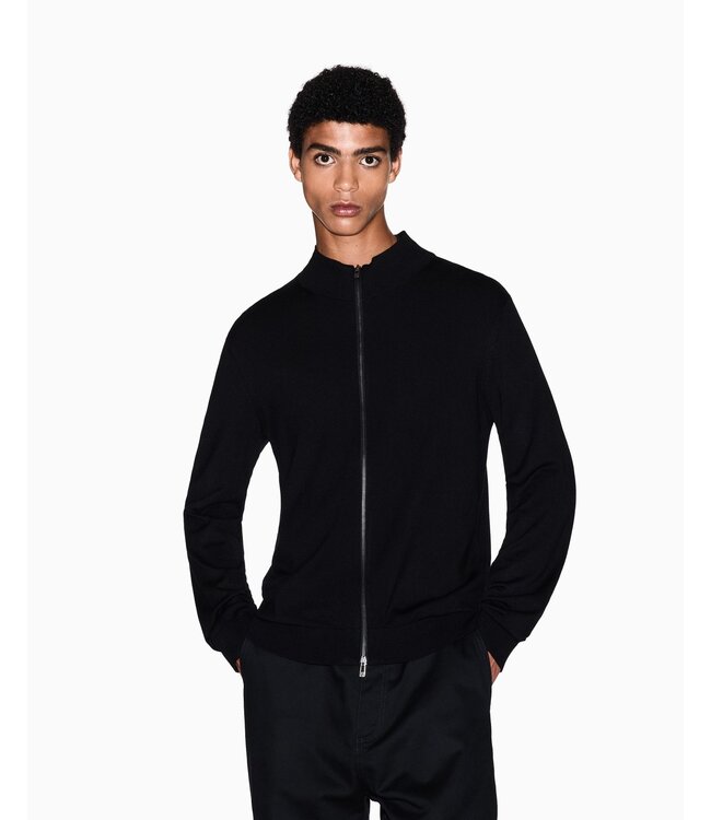 ARMANI EXCHANGE Zip Cardigan-Black
