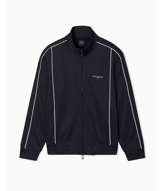 ARMANI EXCHANGE Zip Cardigan contrast piping-Black