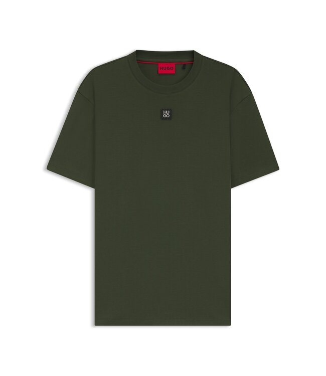 HUGO Tee Metalic logo-Dark green
