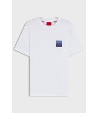 HUGO Tee Split Logo-White