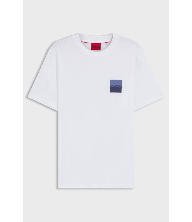 HUGO Tee Split Logo-White