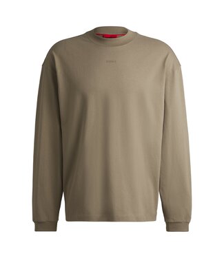 HUGO Long sleeve Small chest logo-Beige