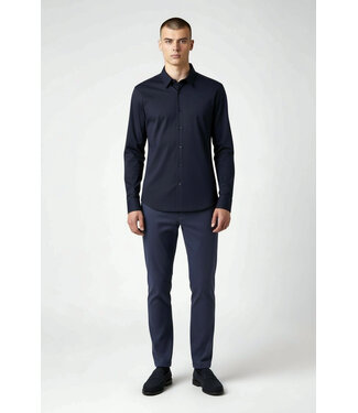 'TriaD'oro' Buttoned Longsleeve Polo-Navy