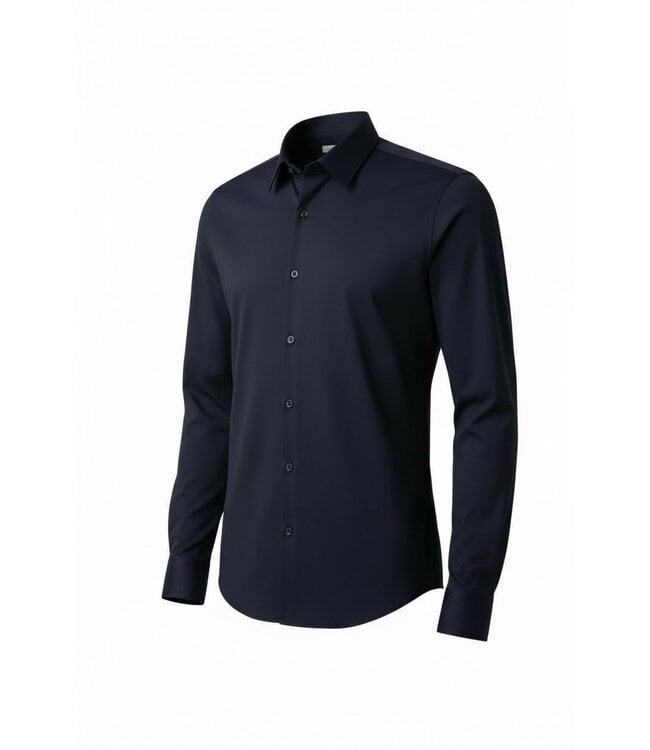 'TriaD'oro' Buttoned Longsleeve Polo-Navy