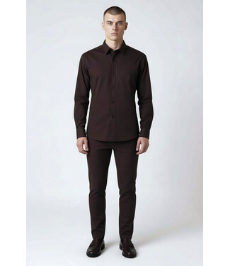 'TriaD'oro' Buttoned Longsleeve Polo-Brown