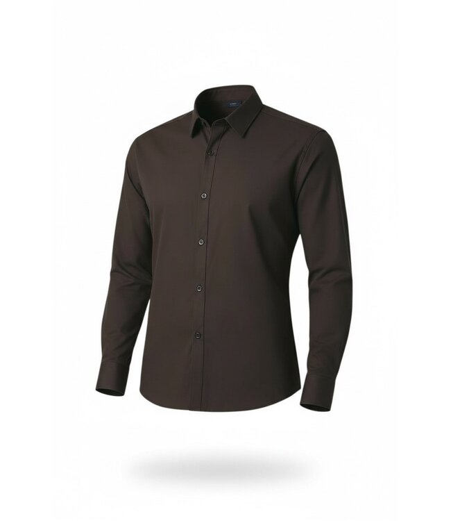 'TriaD'oro' Buttoned Longsleeve Polo-Brown
