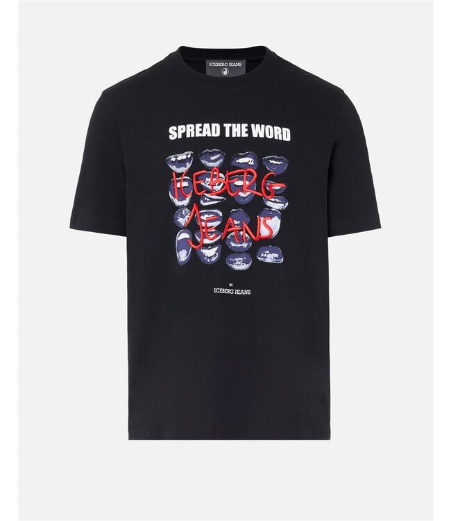 Iceberg Jeans Tee Spread the Word-Black