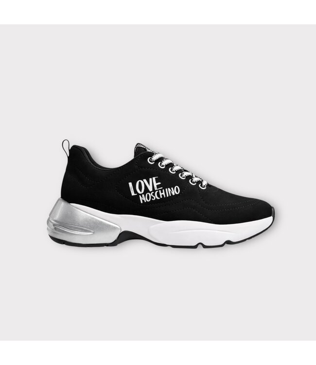 Love moschino Womans Sneaker Sporty 50 Nylon-Black