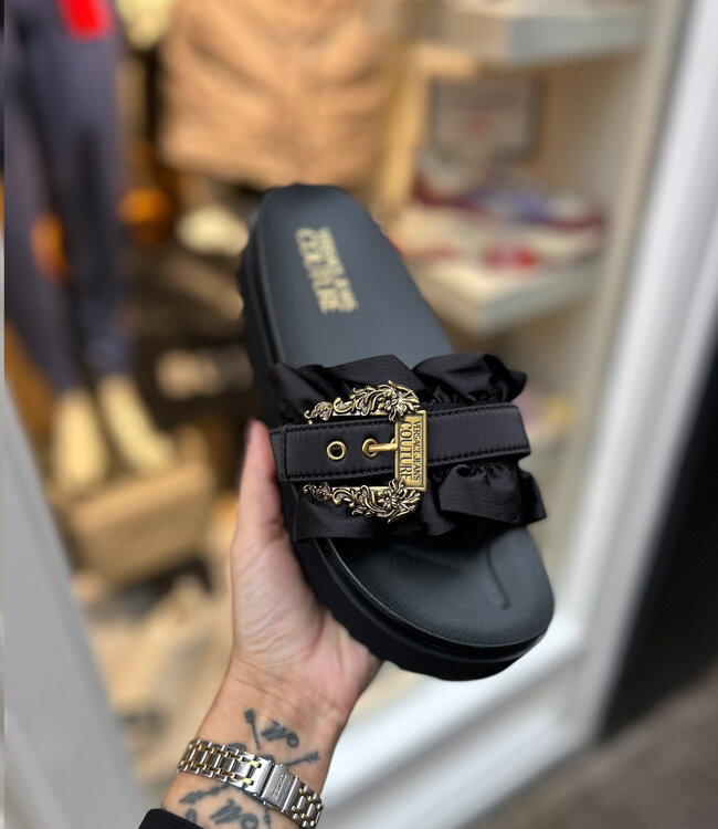 Versace Jeans couture Bucket Slide Satin-Black