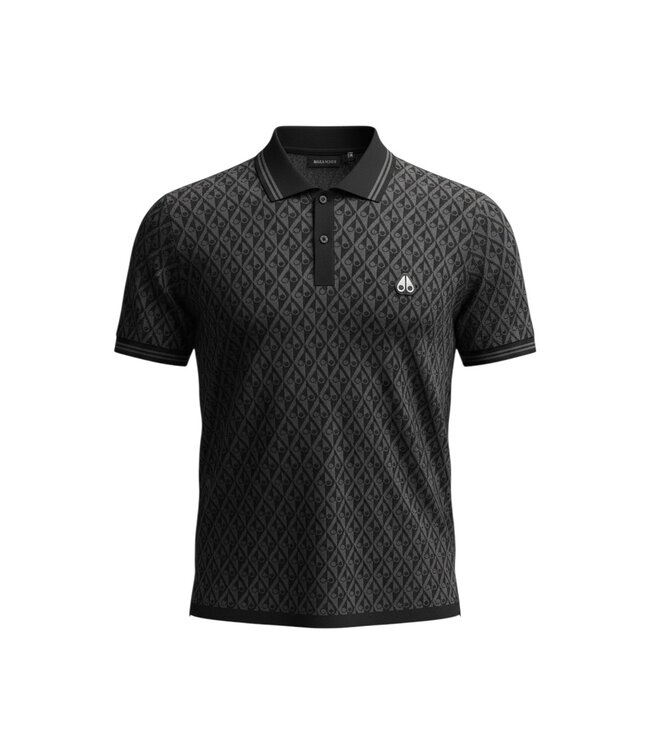 Moose knuckles Apex Knit Polo Mono Black cement