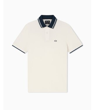 ARMANI EXCHANGE Logo Contrast collar Polo-Off white