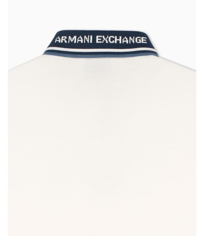 ARMANI EXCHANGE Logo Contrast collar Polo-Off white