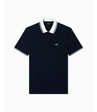 ARMANI EXCHANGE Logo Contrast collar Polo-Black