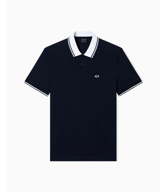 ARMANI EXCHANGE Logo Contrast collar Polo-Black