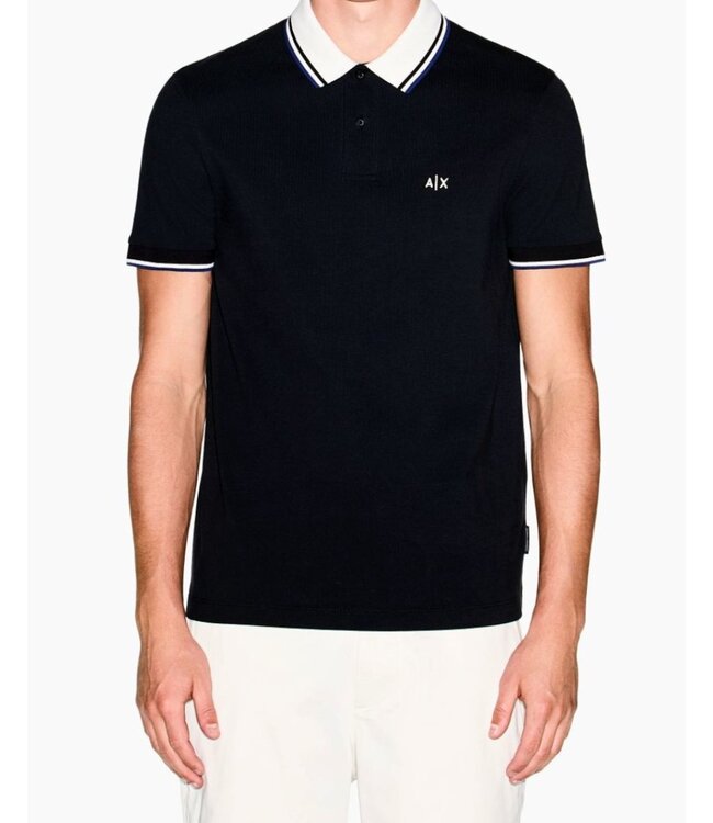 ARMANI EXCHANGE Logo Contrast collar Polo-Black