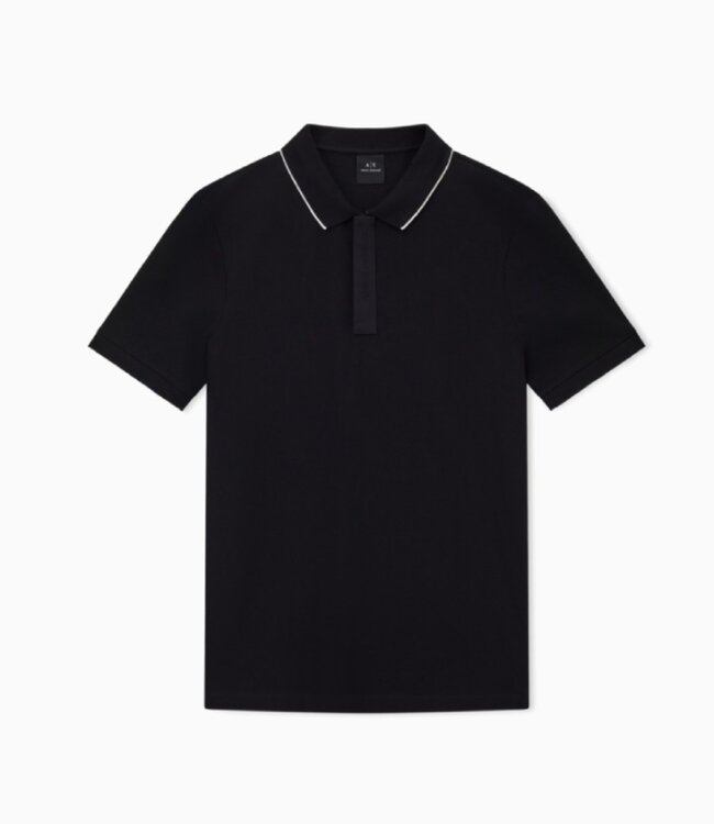 ARMANI EXCHANGE Slim Fit Polo insert Button-Black