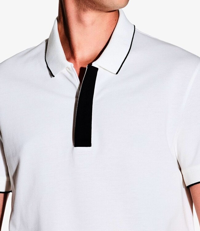 ARMANI EXCHANGE Slim Fit Polo insert Button-Off white