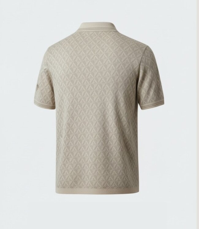 Moose knuckles Apex Knit Polo Mono Alabaster