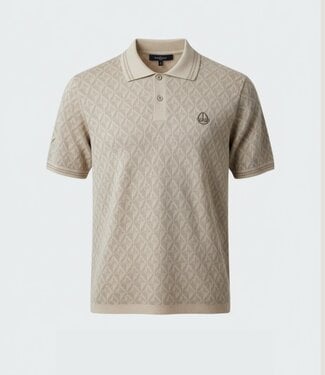 Moose knuckles Apex Knit Polo Mono Alabaster