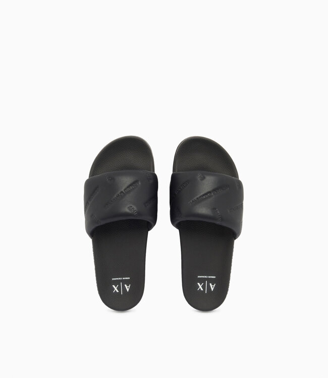 ARMANI EXCHANGE Logo Slipper-Black