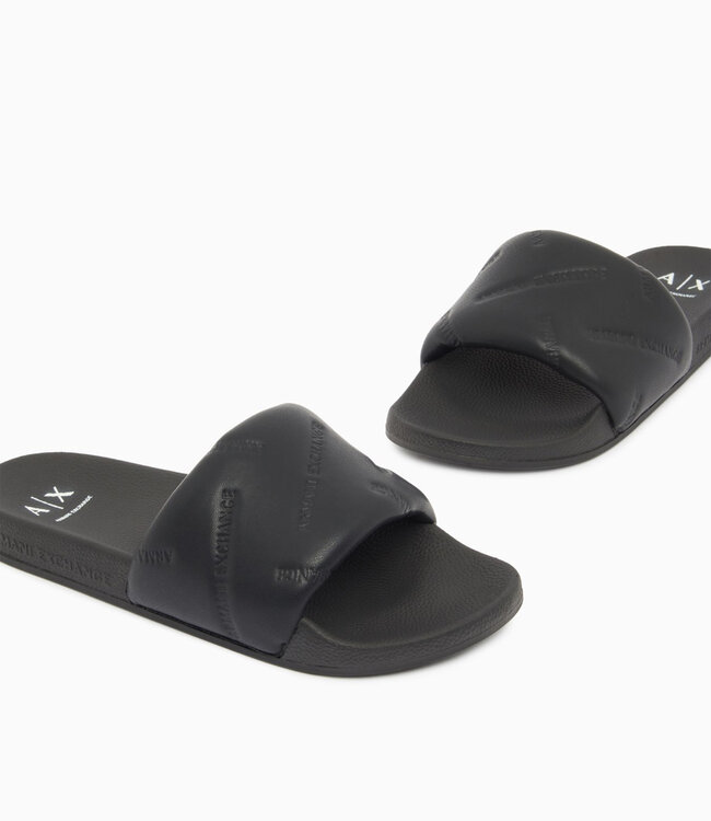 ARMANI EXCHANGE Logo Slipper-Black
