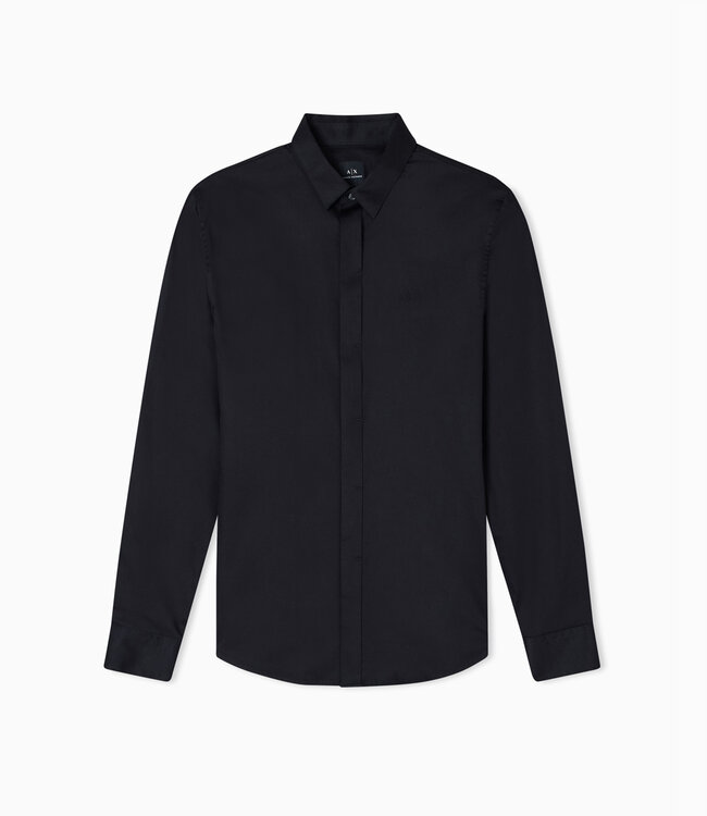 ARMANI EXCHANGE Slim Fit Cotton Shirt-Black