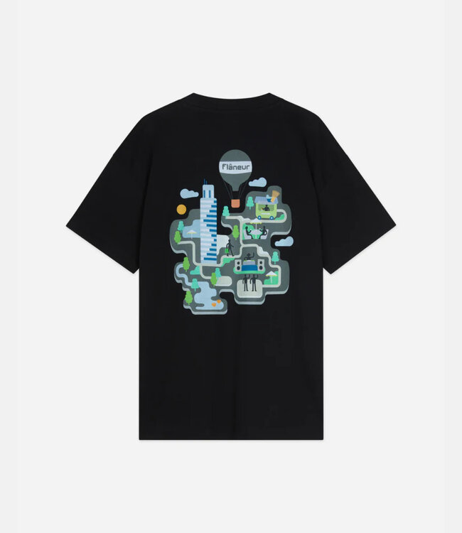 Flaneur Festival Map Tee Black