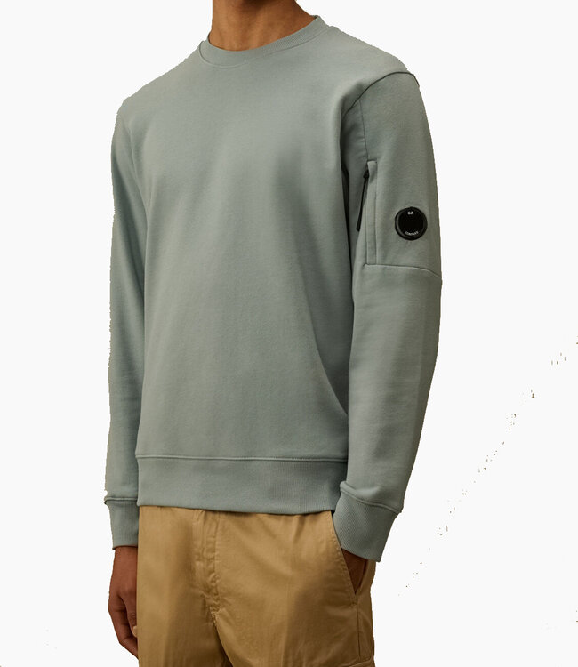 C.P Company Diagonal Fleece Lens sweater Silver blue