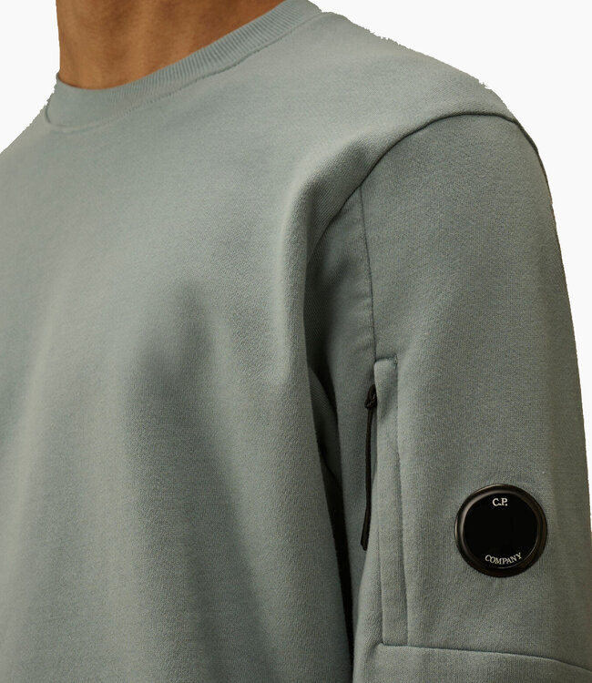 C.P Company Diagonal Fleece Lens sweater Silver blue