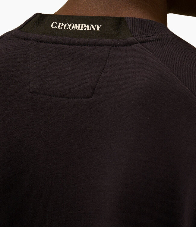 C.P Company Diagonal Raised Fleece Lens Sweater-Black