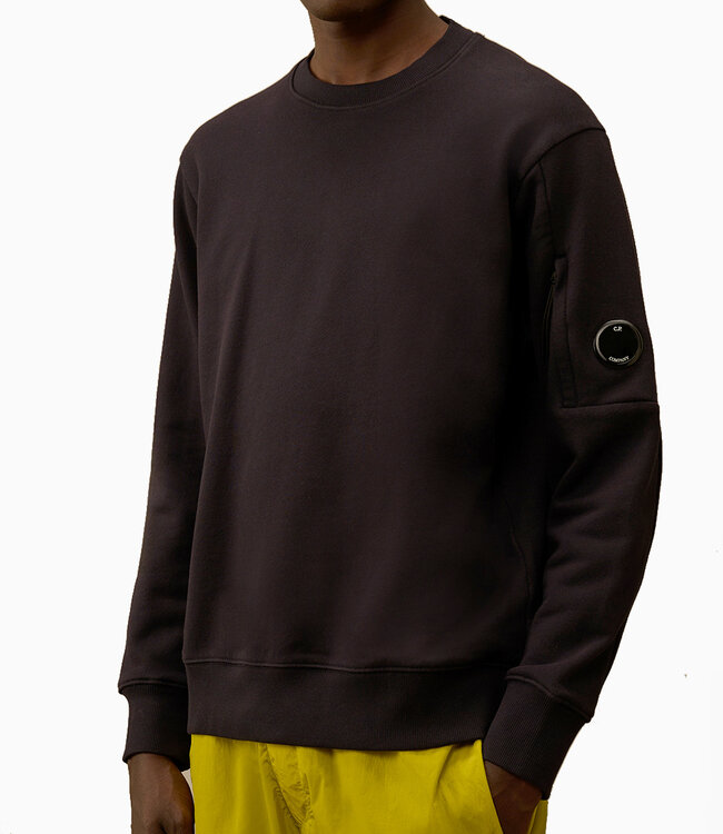 C.P Company Diagonal Raised Fleece Lens Sweater-Black