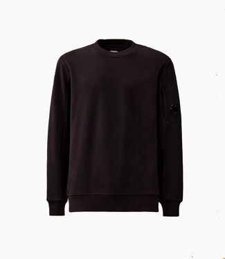 C.P Company Diagonal Raised Fleece Lens Sweater-Black